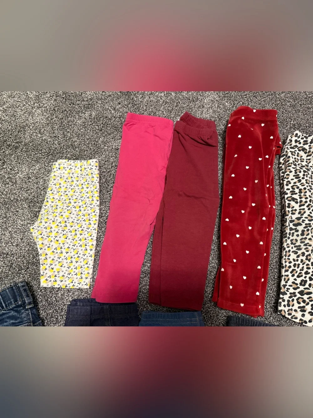 18 month baby girls pants denim cheetah leopard velvet Nike